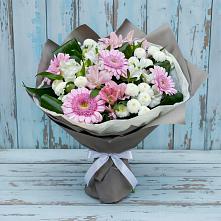 Букет цветов из:  Герберы, Альстромерии и Хризантемы в Гарь-Покровское