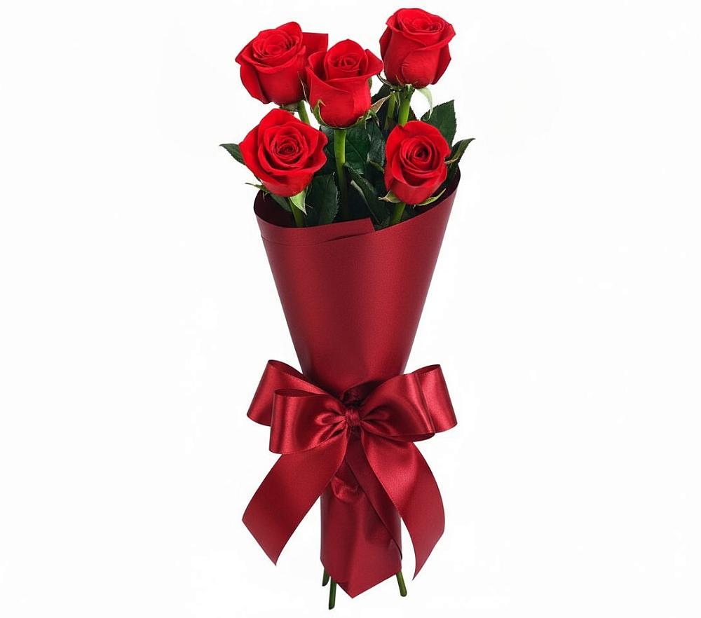 Букет 5 Красных роз Эдлесс Лав в Гарь-Покровское