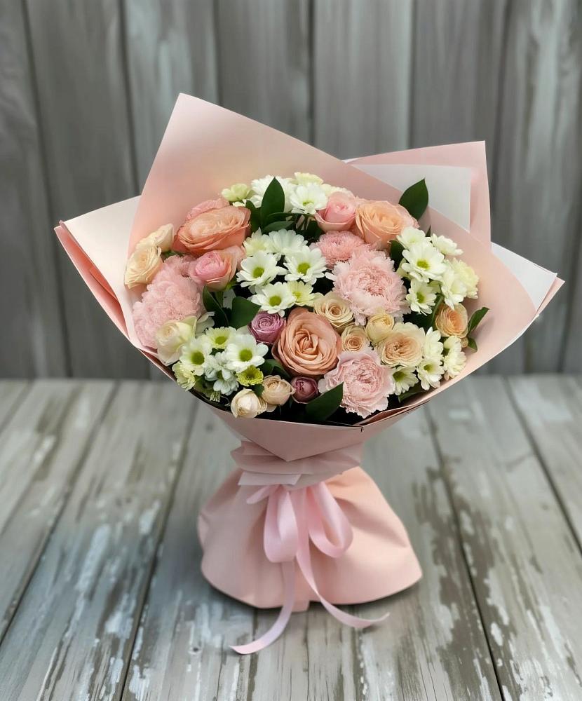 Букет цветов из: Гвоздики, Розы и Хризантемы в Гарь-Покровское