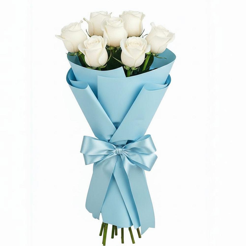 Букет 7 белых роз Проуд в Гарь-Покровское