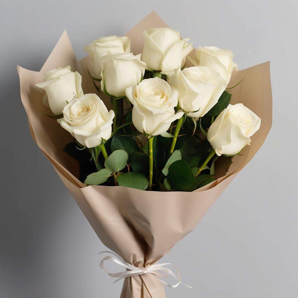 Букет 9 Белых роз Эдлесс Лав в Гарь-Покровское