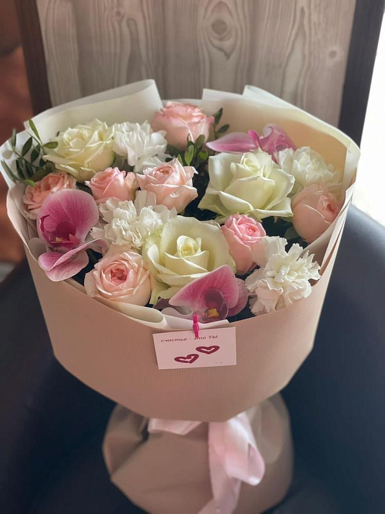 Букет цветов из: Орхидеи, Розы и Гвоздики в Гарь-Покровское