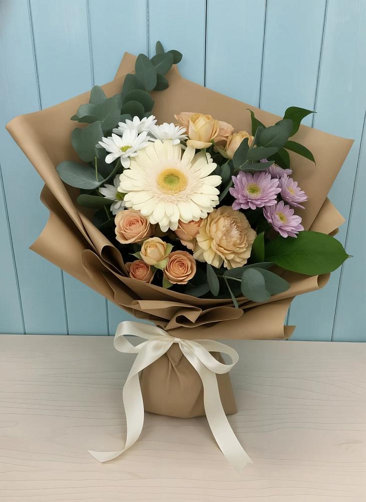 Букет цветов из: Герберы и Хризантемы в Гарь-Покровское
