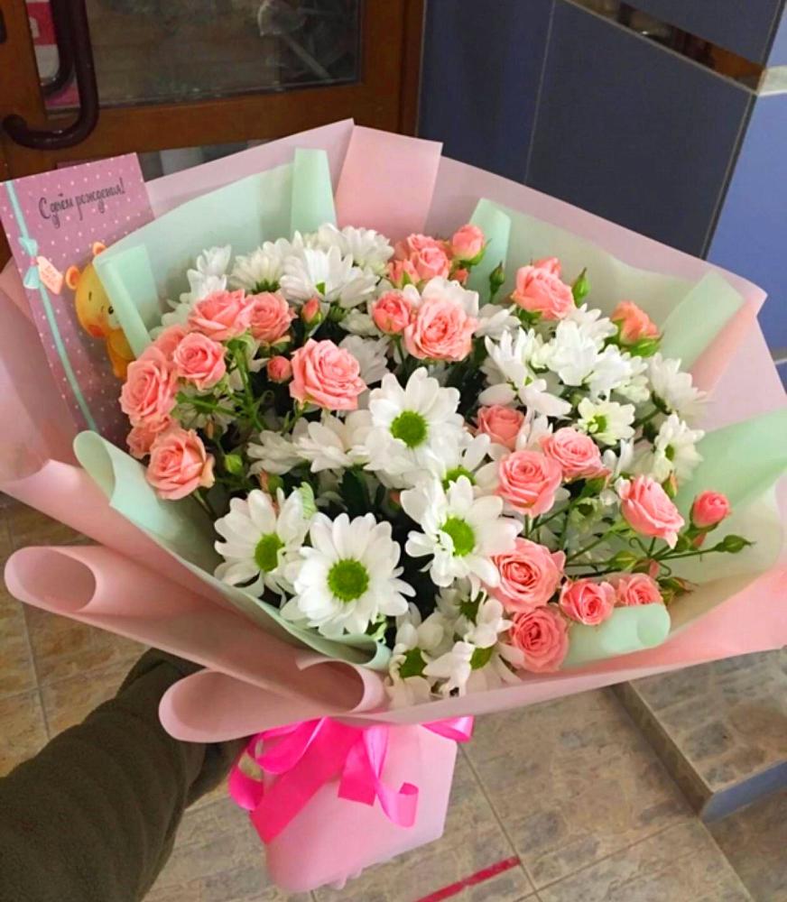 Букет цветов из: Розы и Хризантемы в Гарь-Покровское