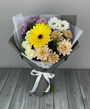 Букет цветов из:  Розы, Герберы и Хризантемы в Гарь-Покровское