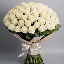 Букет 101 беля роза Белоснежка в Гарь-Покровское