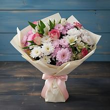 Букет цветов из:  Хризантемы, Альстромерии и Розы в Гарь-Покровское