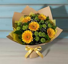 Букет цветов из:  Герберы и Хризантемы в Гарь-Покровское