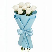 Букет 7 белых роз Проуд в Гарь-Покровское