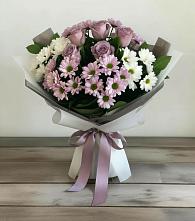 Букет цветов из:  Хризантемы и Розы в Гарь-Покровское