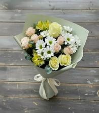 Букет цветов из:  Альстромерии, Розы и Хризантемы в Гарь-Покровское