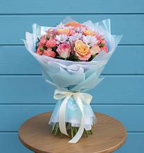 Букет цветов из:  Хризантемы и Розы в Гарь-Покровское